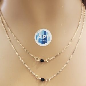 Black Double Layered Trendy Necklace